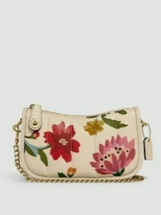 Coach Handbags - Coach Cream Floral Swinger 20 Handbag